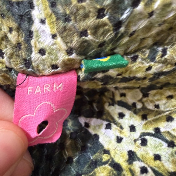 Farm foliage Printed Short Sleeve Robe Dress with Belt - Black & green jacket - Picture 4 of 6